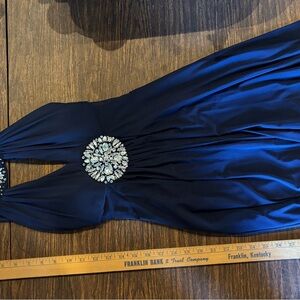 B Darlin Navy banquet dress with Crystal Embellishment